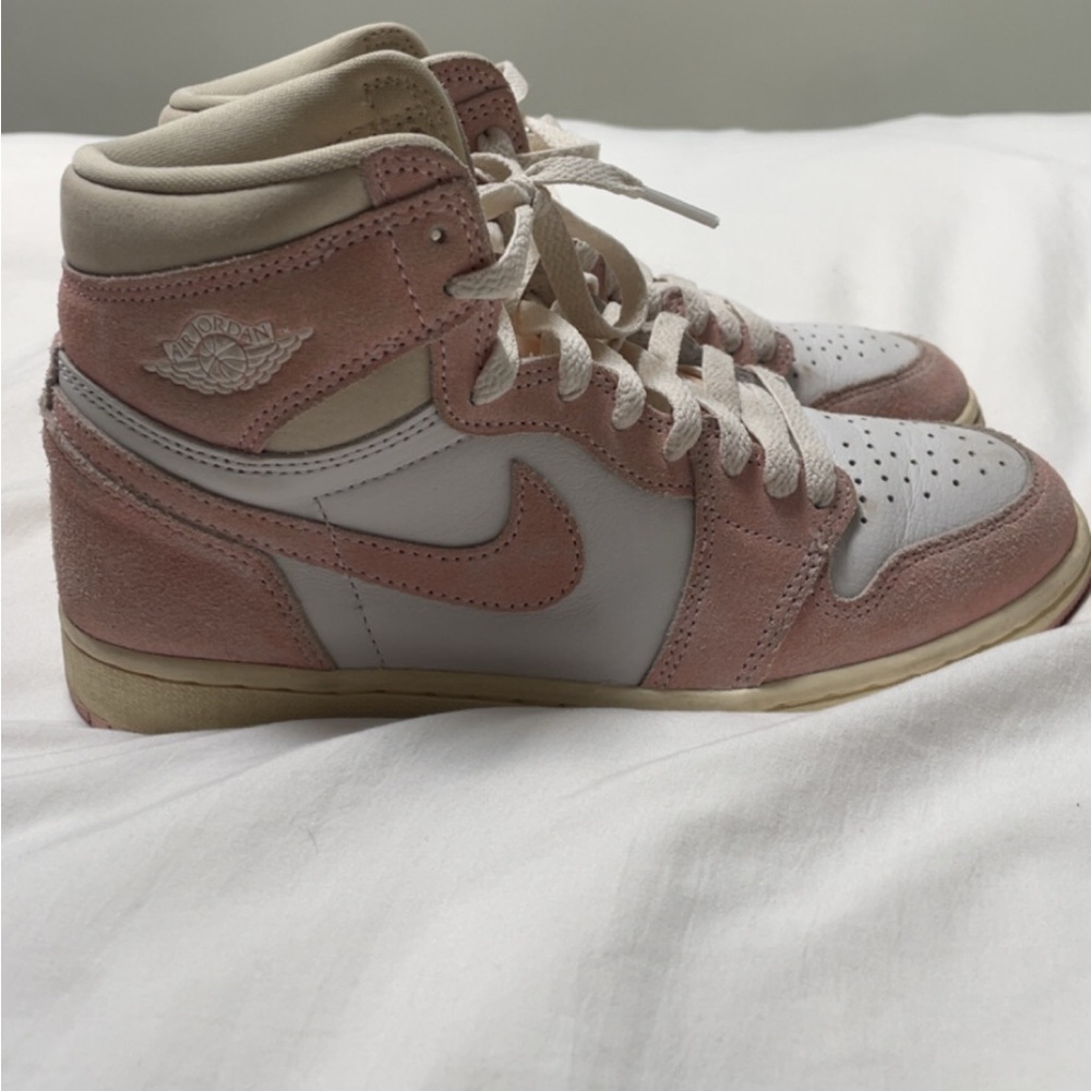 Jordan Pink and Cream Sneakers High-Top Leather